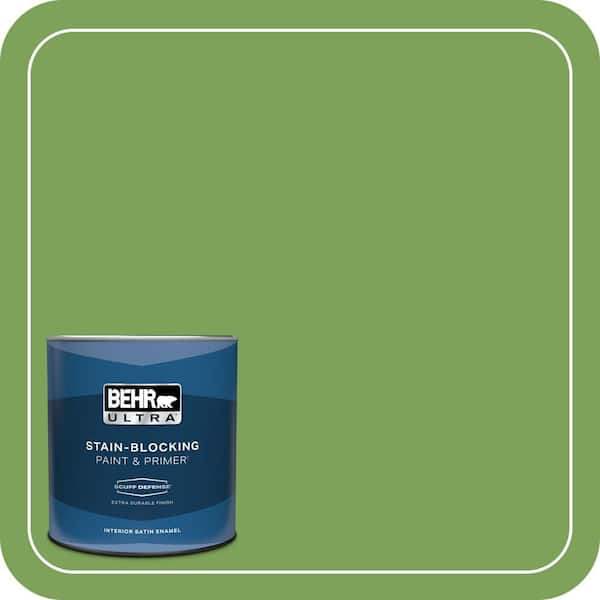 BEHR ULTRA 1 qt. #P380-6 Springview Green Extra Durable Satin Enamel Interior Paint & Primer