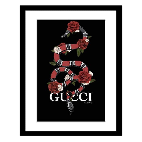 VENICE BEACH Collections Fashion Designer Snake Image by Fairchild Paris 1 Piece Framed Graphic Print Abstract Poster Art Print 18 in. x 14 in.