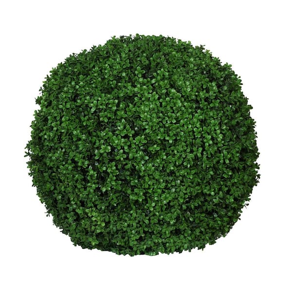 27.6 in. Dia Green Boxwood Indoor Outdoor Plastic Round Artificial Plan