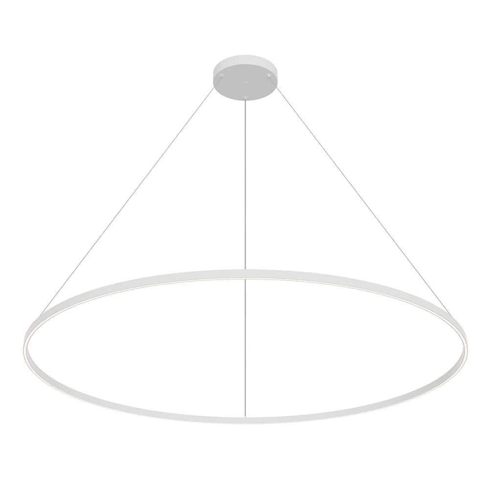 Cerchio 72 in. 185-Watt 1-Light White Integrated LED Pendant-Light price history on PriceWatchPro