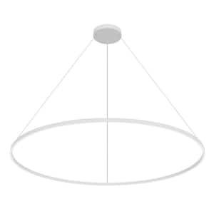 Cerchio 72 in. 185-Watt 1-Light White Integrated LED Pendant-Light