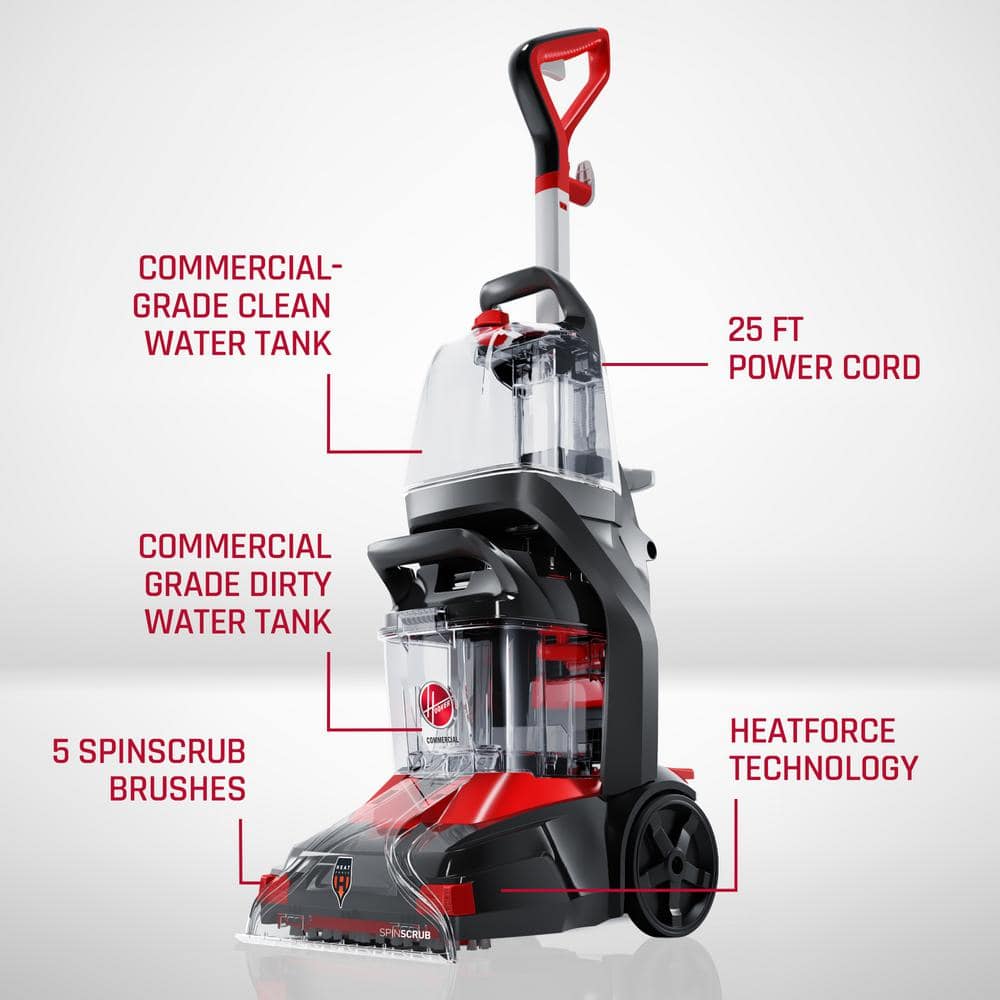 Hoover Red and Black Upright Commercial Carpet Cleaner