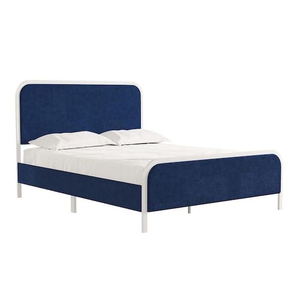 Novogratz Tallulah Upholstered Platform Bed Frame, Queen, Blue