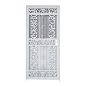 Elegance 36 in. x 80 in. Universal Reversible White Steel Security Storm Door