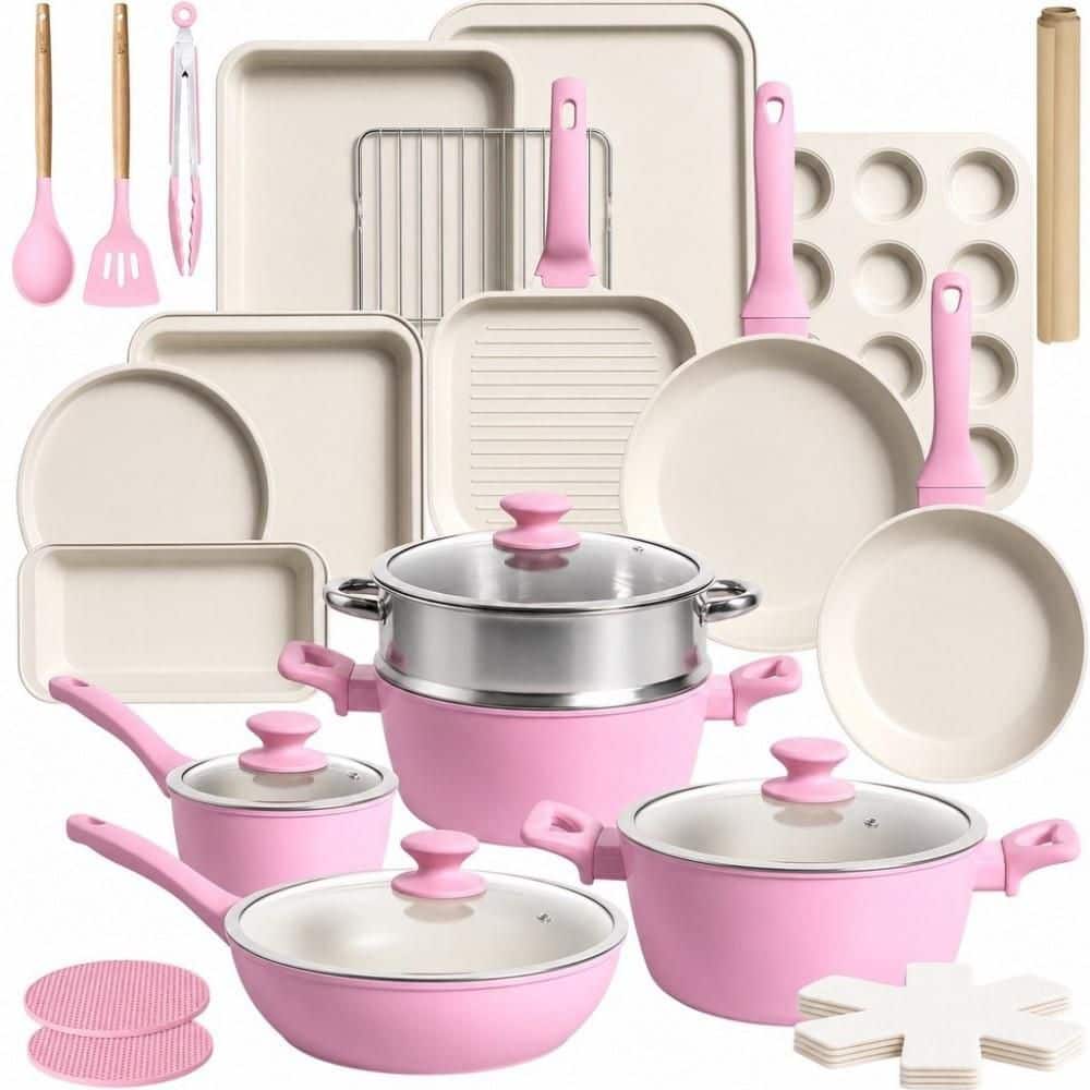 Numhew 31 Piece Nonstick Cookware Set, Aluminum Carbon Steel
