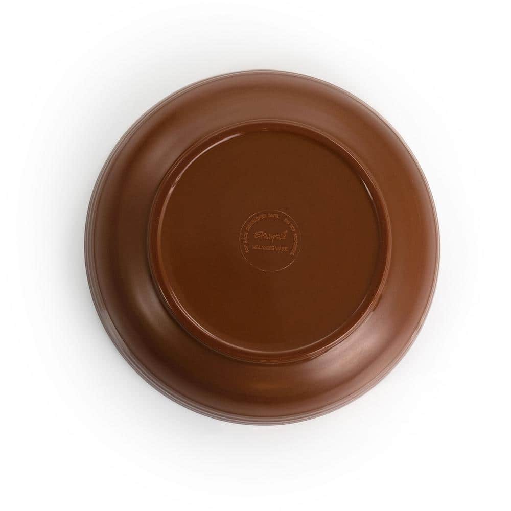 Rippled Tides Blue and Brown Melamine 12-Piece Dinnerware Set