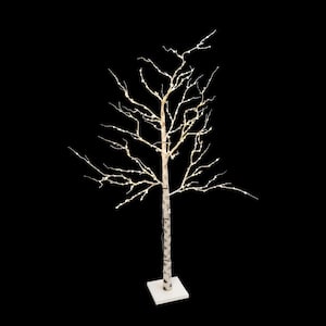 6.89 ft. Tall Electric Lighted Birch Tree with 250 Warm White LED Lights