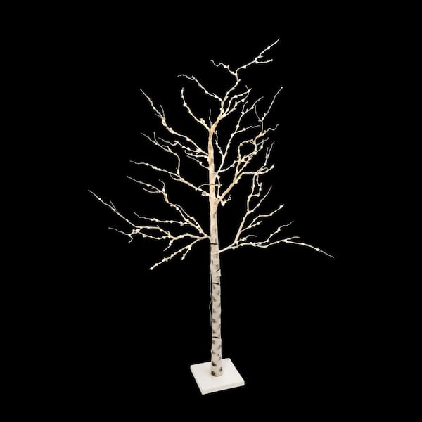 GERSON INTERNATIONAL 6.89 ft. Tall Electric Lighted Birch Tree with 250 Warm White LED Lights