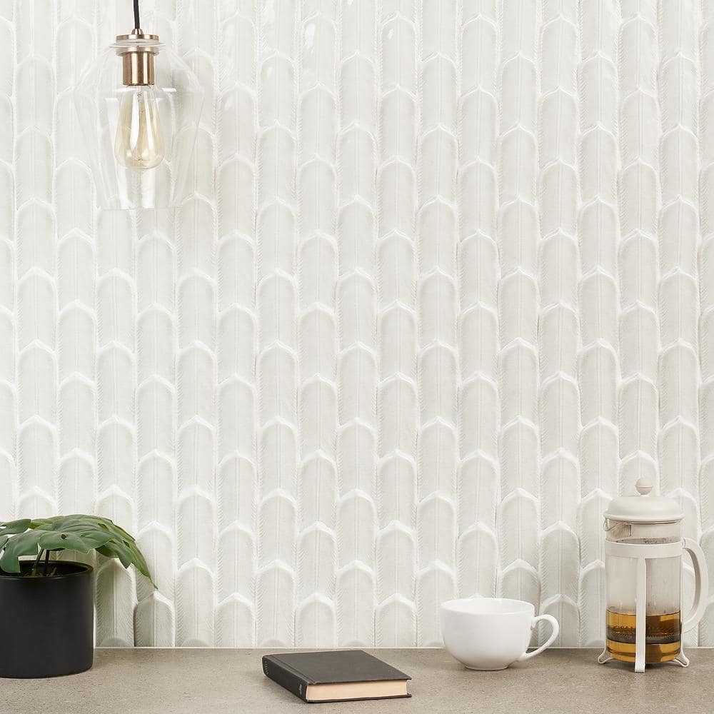 Ice Green Ceramic Herringbone Mosaic Tile 12x12
