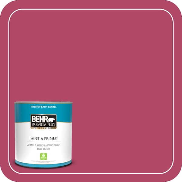 BEHR PREMIUM PLUS 1 qt. Home Decorators Collection #HDC-SM16-04 Bing Cherry Pie Satin Enamel Low Odor Interior Paint & Primer