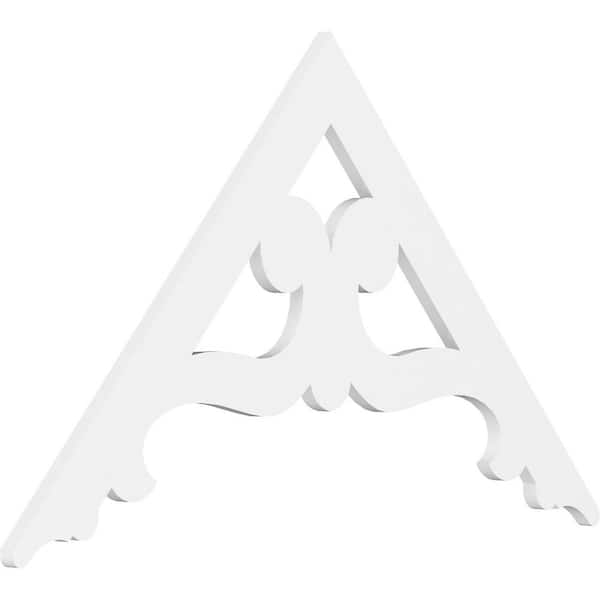 Ekena Millwork 1 in. x 48 in. x 28 in. (14/12) Pitch Brontes Gable Pediment Architectural Grade PVC Moulding