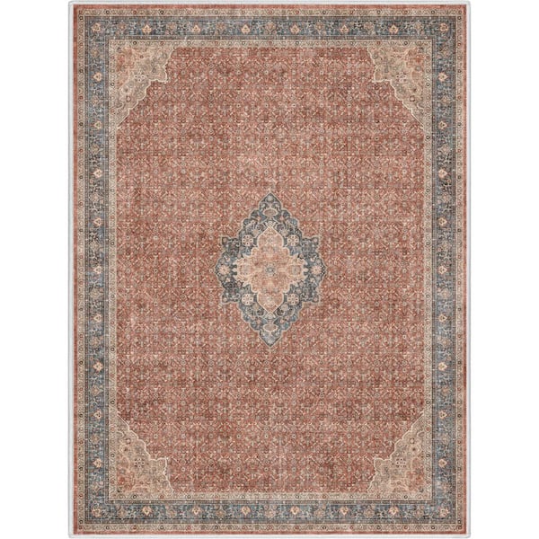 Red Blue 3 ft. 11 in. x 5 ft. 3 in. Asha Lilith Vintage Persian Oriental Area Rug