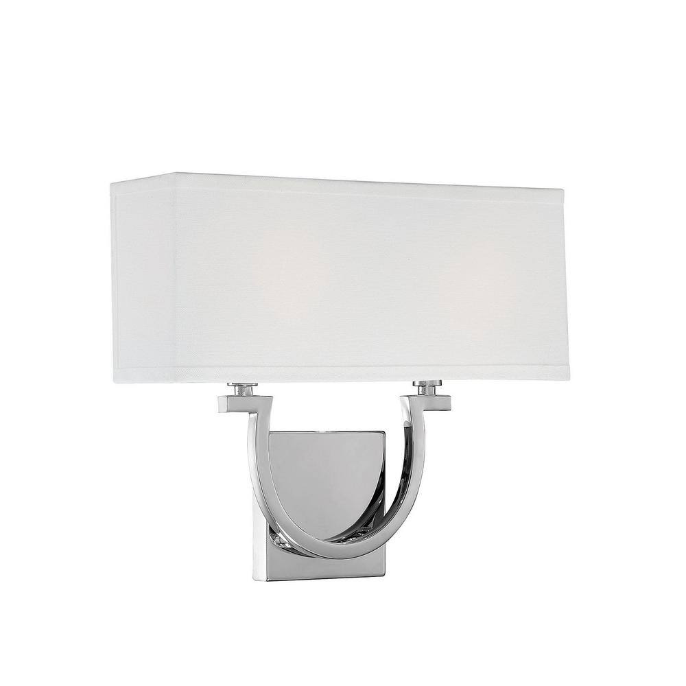 Rhodes Polished Nickel Dimmable Wall Sconce with White Linen Diffuser