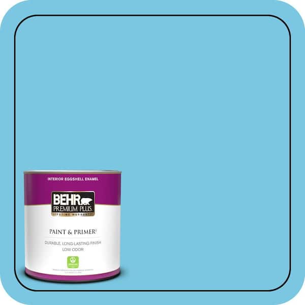 BEHR PREMIUM PLUS 1 qt. #530B-4 Bliss Blue Eggshell Enamel Low Odor Interior Paint & Primer