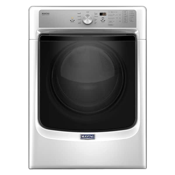 Maytag 7.4 cu. ft. 240 -Volt Stackable White Electric Vented Dryer with Steam and PowerDry System, ENERGY STAR