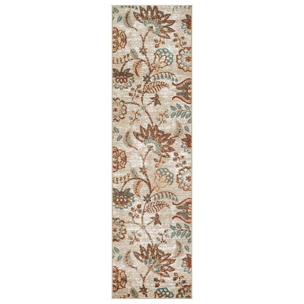 Floral Medallion Beige 2 ft. 3 in. x 8 ft. Runner Rug