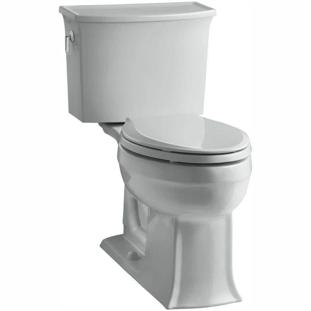 Archer Comfort Height Collection K-3551-95 1.28 GPF Two-Piece Elongated Chair Height Toilet with Left Hand Trip Lever in Ice -  Kohler, K355195