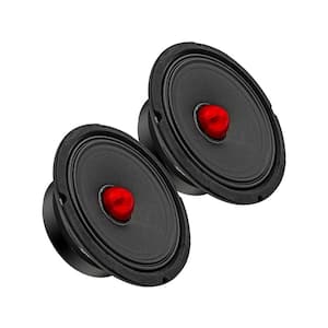 6.5 in. Mid-Range Red Aluminium Bullet Pro Audio Car Speaker in Black with 1000-Watt Max Loudspeaker, 4 Ohms