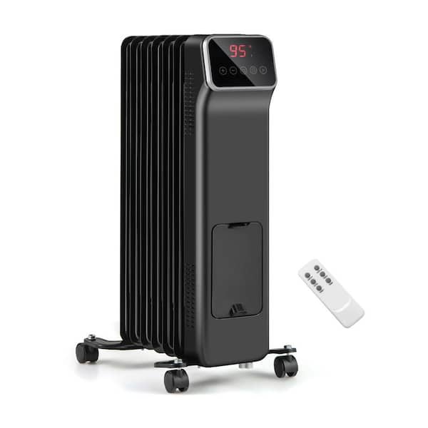 1500W Oil Filled Electric Radiator Heater with Remote Control 3 Modes 24H Timer