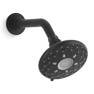 Rosewood 6-Spray Patterns 4.9375 in. Wall Mount Fixed Shower Head in Matte Black