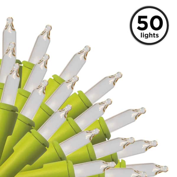 Brite Star 50-Light Designer Series Clear Mini Lights, Apple Green Wire