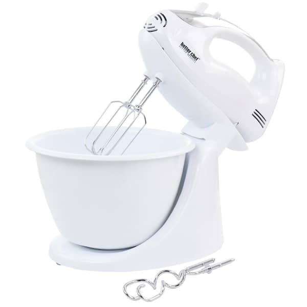 beven tarwe nakomelingen Better Chef 200-Watt 5-Speed Stand/Hand Mixer in White with Mixing Bowl  985117972M - The Home Depot