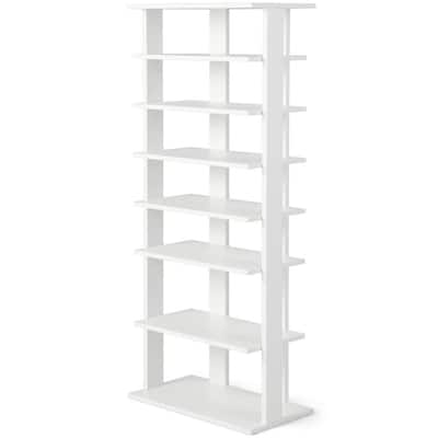 Homcom 58 Narrow Shoe Cabinet For Entryway, Tall Shoe Rack Storage  Organizer With Adjustable Shelves For 27 Pairs Of Shoes For Hallway, White  : Target