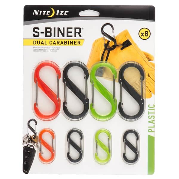 Nite Ize Black Plastic Carabiner with Wire Gate Closure, Oval