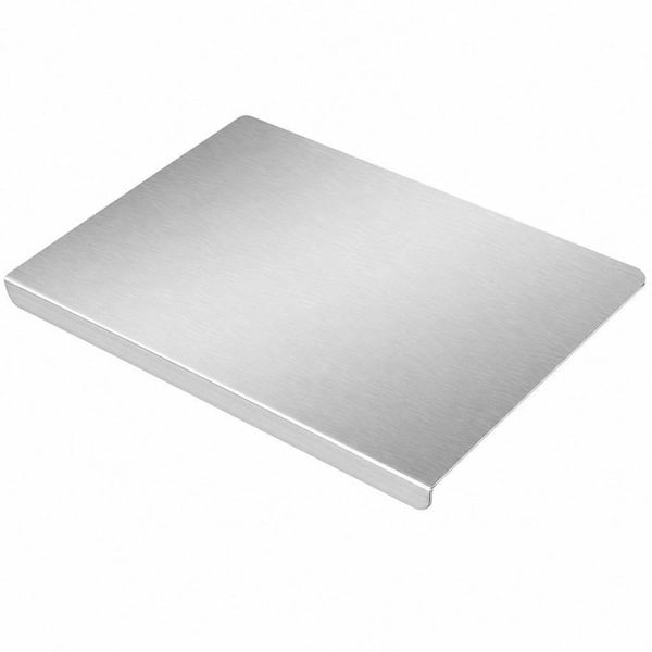 18 in. Stainless Steel Cutting Board with Lip, Large Metal Chopping Board with Counter Edge, Dishwasher Safe Non-Slip