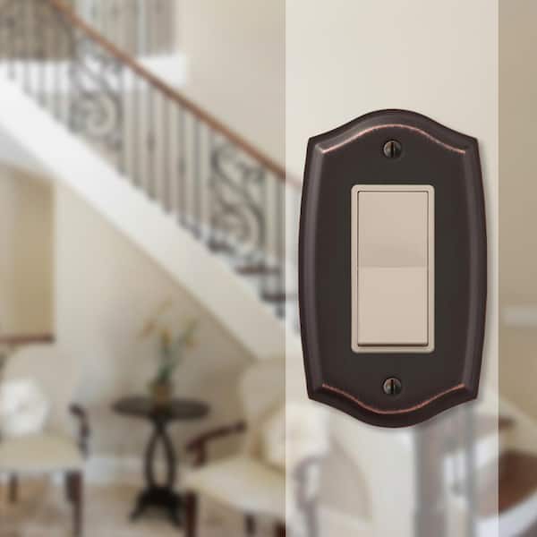 Vineyard 1 Gang Rocker Steel Wall Plate - Aged Bronze