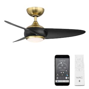 Loft 38 in. Indoor/Outdoor Soft Brass/Matte Black 3-Blade Smart Ceiling Fan with 3000K LED and Remote Control