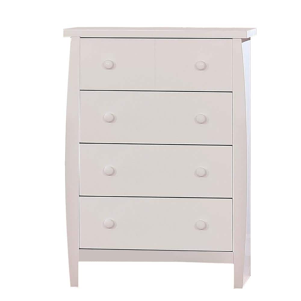 Marlee 4-Drawers White Chest of Drawer 42.25 in. H x 29 in. W x 17 in. D