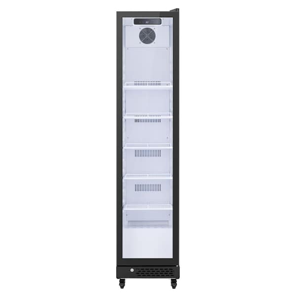 17 in. 8 cu. ft. Commercial Glass Door Merchandiser Refrigerator Beverage Cooler in Black