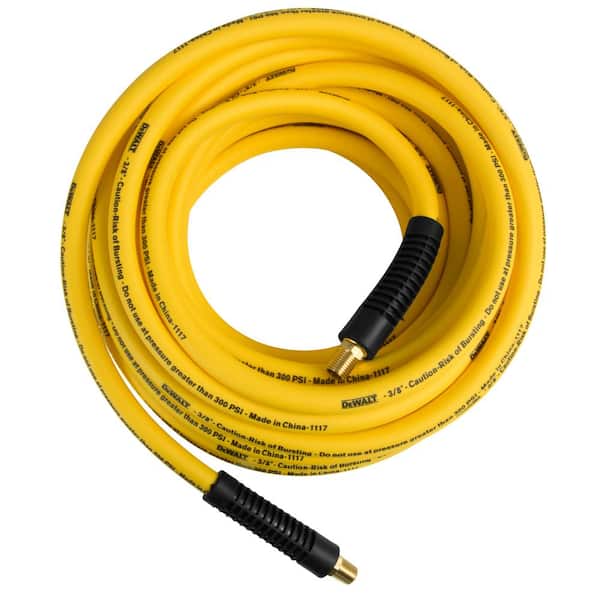 DEWENWILS 50ft Air Hose 300 psi, Pressure Pneumatic Hose 3/8 inch, Heavy Duty New Air Compressor Hose with 1/4 inch Industrial Quick Coupler Fittings