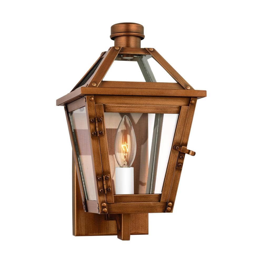Hyannis Rustic Copper Lantern Outdoor Wall Light - 13" H