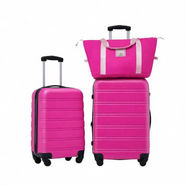 LIVACA 2-Piece Pink Lightweight Hardside Spinner Suitcase with TSA