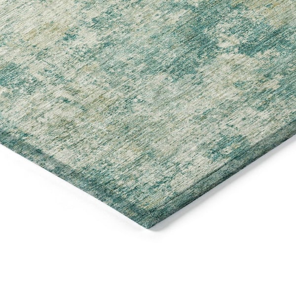 Chantille Machine Washable Indoor/Outdoor Abstract ACN2061 Teal 8 ft. x 10 ft. Area Rug