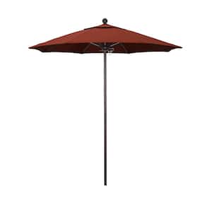 7.5 ft. Bronze Aluminum Commercial Market Patio Umbrella with Fiberglass Ribs and Push Lift in Terracotta Sunbrella