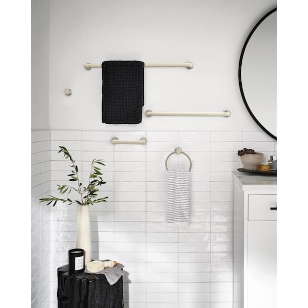 Wall Mounted Genta Towel Ring in Brushed Nickel