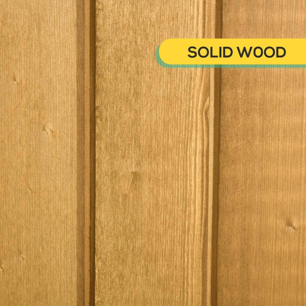 Natural Fir Wood Outdoor Storage Cabinet with Shelves and Lockable Doors