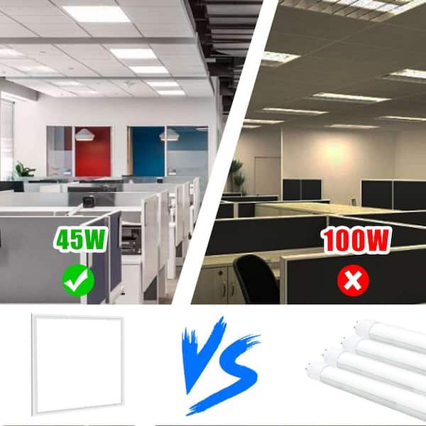 Honbei 2 ft. x 2 ft. 5800 Lumens Integrated LED Panel Light, 5000K 2x2 LED Flat Panel Light Lay in Fixture for Office(12-pack)