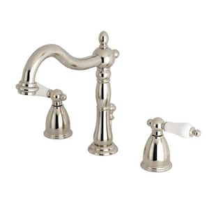 Heritage 8 in. Widespread 2-Handle Bathroom Faucet in Polished Nickel