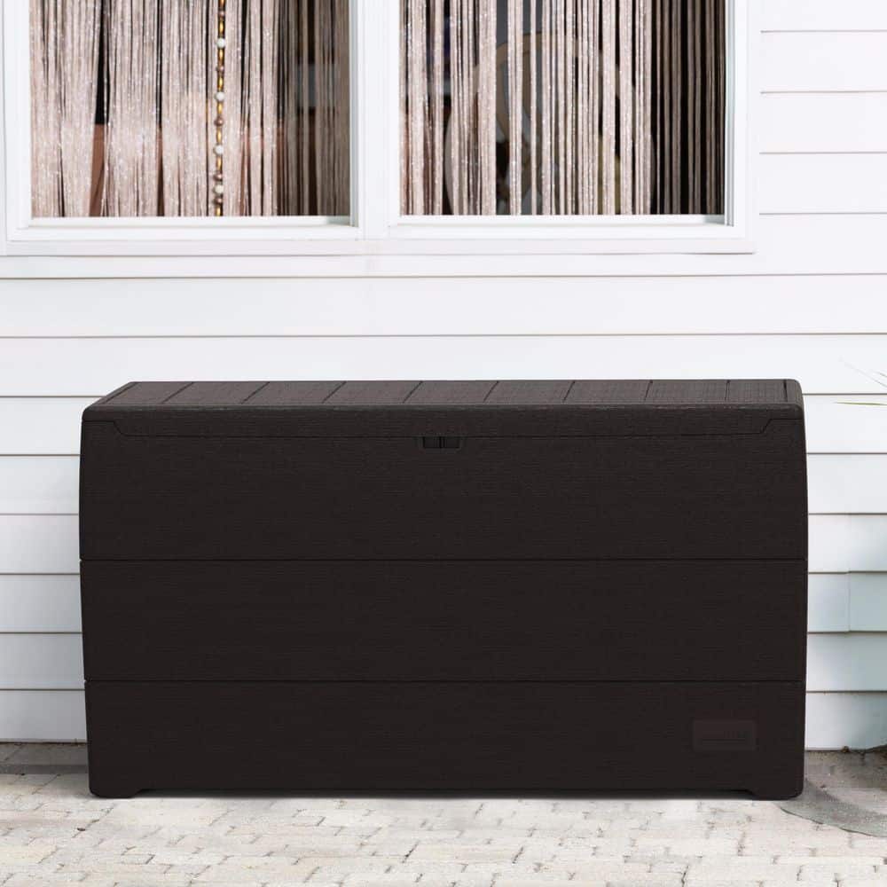 Duramax 71 Gallon Brown Resin Outdoor Storage Bench