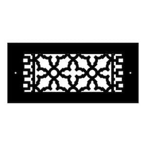 Scroll Series 4 in. x 10 in. Aluminum Grille, Black with Mounting Holes