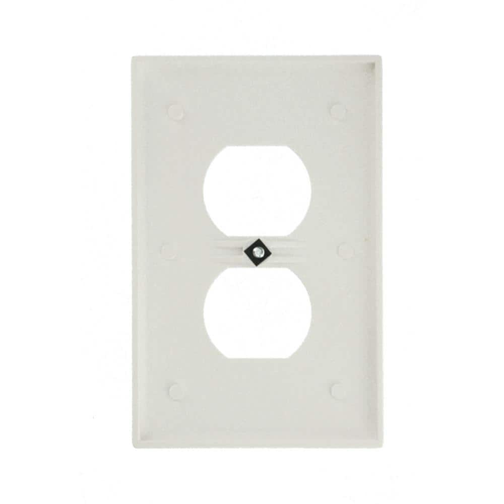 White Thermoset Midway Duplex Receptacle Wallplate