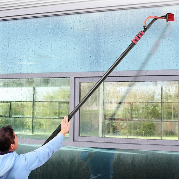 DYRABREST Water Fed Pole Kit Window Cleaning Brush Outdoor Window Glass  Solar Panel Cleaning Extendable Telescopic Pole Water Fed Brush Spray  Washer