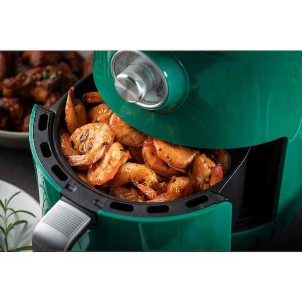 ARIA 2 qt. White Teflon-Free Ceramic Retro Air Fryer with Extended