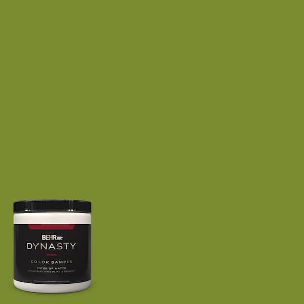 BEHR DYNASTY 8 oz. #P360-7 Sassy Grass Matte Stain-Blocking Interior/Exterior Paint & Primer Sample