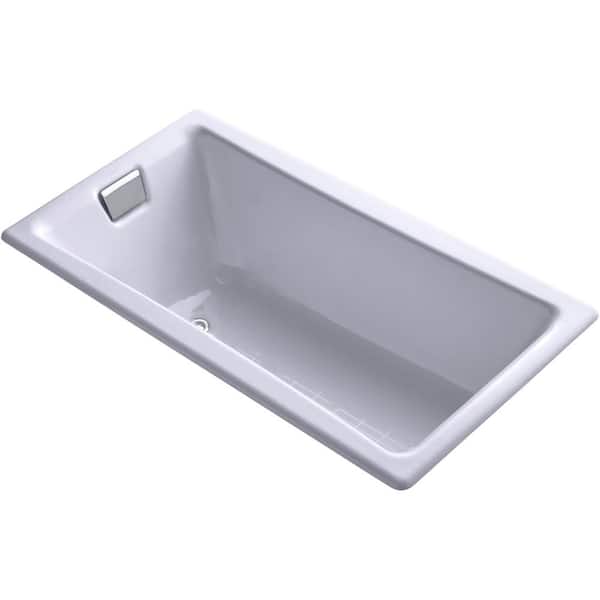 KOHLER Tea-for-Two 60 in. x 32 in. Soaking Bathtub with Reversible Drain in Lavender Grey