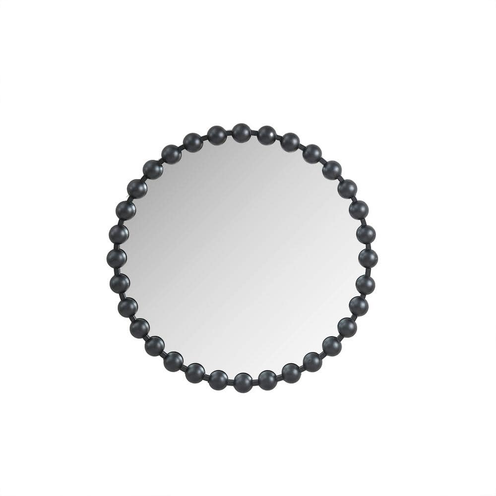 Beautiful Marlowe Antique Black 27 in. W x 27 in. H Modern Glam Round Iron 